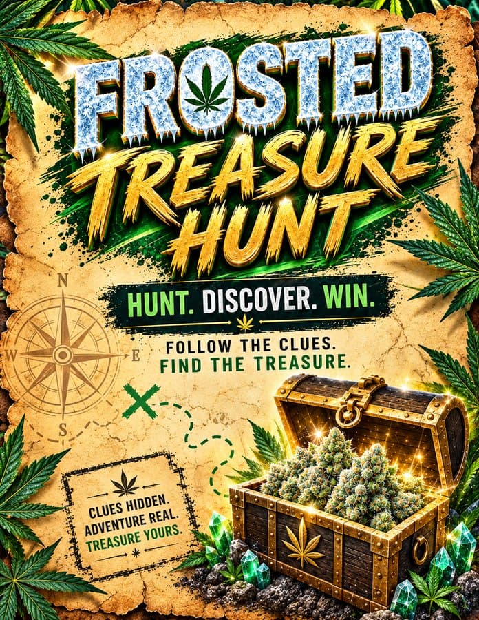 Frosted Treasure Hunt — hunt, discover, win. Follow the clues, find the treasure.